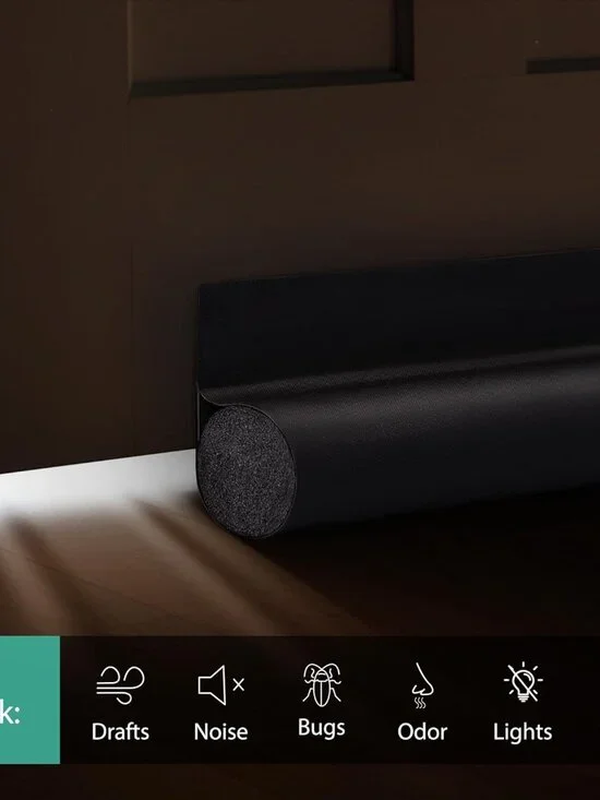 Door Draft Stopper 36 Inch Black Adjustable Door Draft Blocker Front Door Draft - Picture 4 of 8